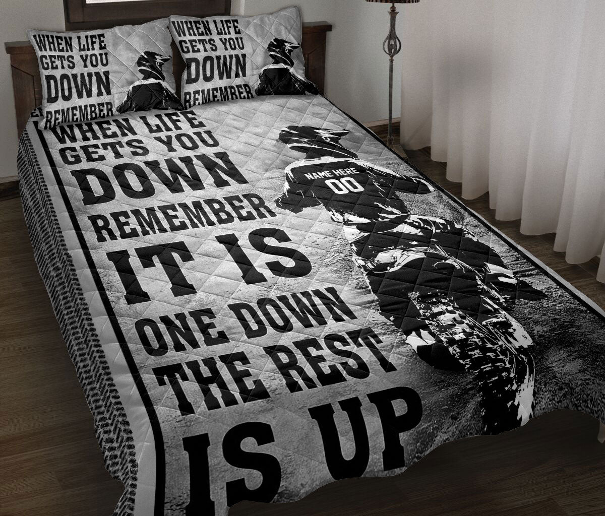 Ohaprints-Quilt-Bed-Set-Pillowcase-Dirt-Bike-Motocross-When-Life-Gets-You-Down-Remember-Custom-Personalized-Name-Blanket-Bedspread-Bedding-1330-Throw (55'' x 60'')