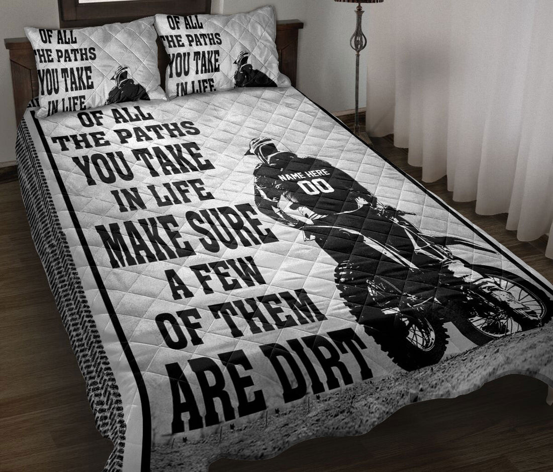 Ohaprints-Quilt-Bed-Set-Pillowcase-Dirt-Bike-Motocross-Racer-Extreme-Sports-Style-Custom-Personalized-Name-Blanket-Bedspread-Bedding-159-Throw (55'' x 60'')