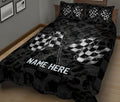 Ohaprints-Quilt-Bed-Set-Pillowcase-Racing-Black-&-White-Checkered-Flag-For-Race-Fan-Custom-Personalized-Name-Blanket-Bedspread-Bedding-753-King (90'' x 100'')