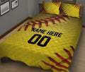 Ohaprints-Quilt-Bed-Set-Pillowcase-Softball-Yellow-Ball-Pattern-For-Sports-Lover-Custom-Personalized-Name-Number-Blanket-Bedspread-Bedding-1920-King (90'' x 100'')