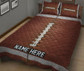 Ohaprints-Quilt-Bed-Set-Pillowcase-Football-Brown-Ball-Pattern-Gifts-For-Sports-Lover-Custom-Personalized-Name-Blanket-Bedspread-Bedding-1333-King (90'' x 100'')