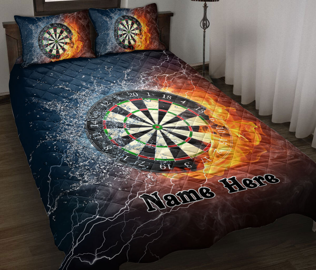 Ohaprints-Quilt-Bed-Set-Pillowcase-Dart-Board-Fire-Water-Pattern-Unique-Sport-Gift-Idea-Custom-Personalized-Name-Blanket-Bedspread-Bedding-2694-Throw (55'' x 60'')