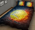 Ohaprints-Quilt-Bed-Set-Pillowcase-Tennis-Ball-Fire-&-Water-Unique-Sports-Gift-Idea-Custom-Personalized-Name-Blanket-Bedspread-Bedding-2100-King (90'' x 100'')