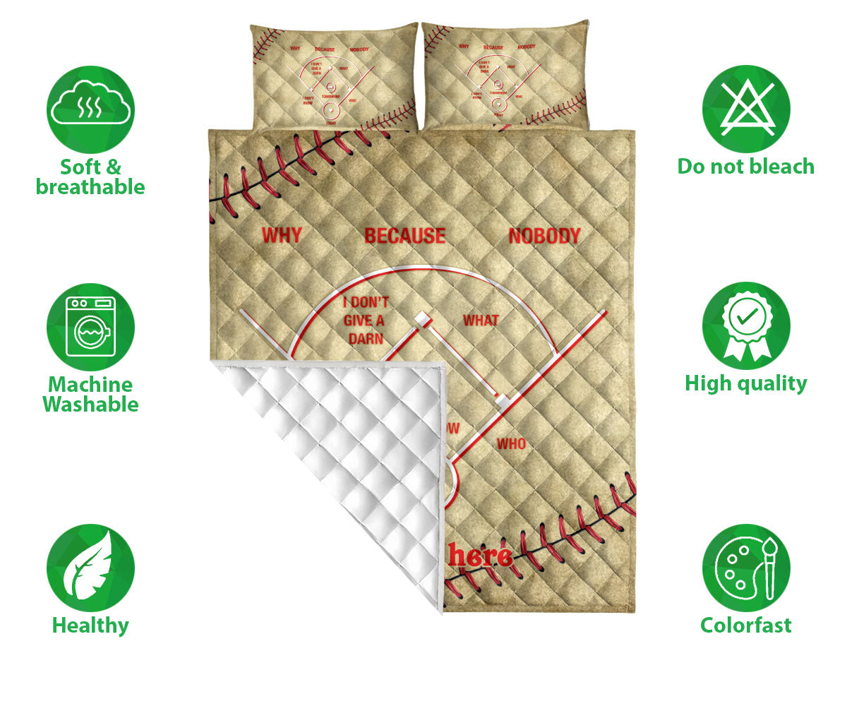 Ohaprints-Quilt-Bed-Set-Pillowcase-Baseball-Field-Positions-Sport-Unique-Gift-Idea-Beige-Custom-Personalized-Name-Blanket-Bedspread-Bedding-937-Double (70'' x 80'')