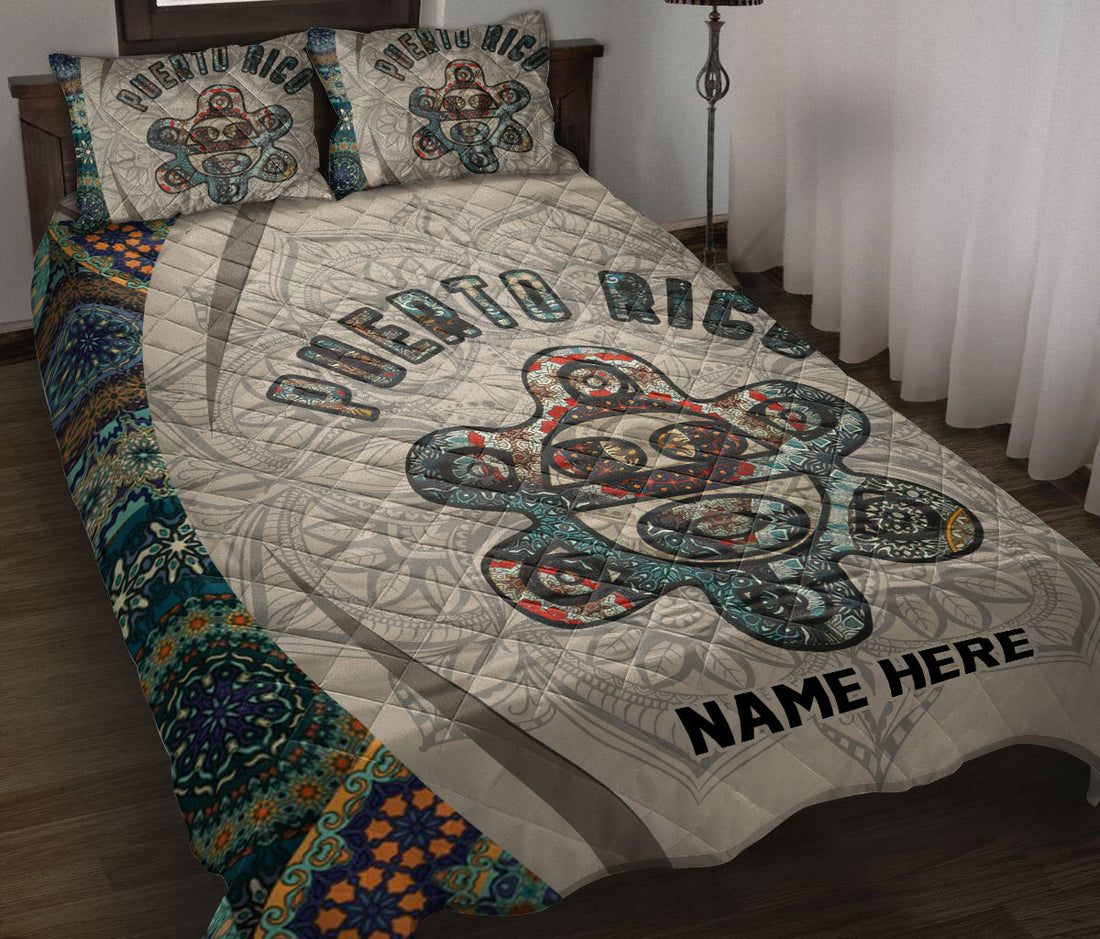 Ohaprints-Quilt-Bed-Set-Pillowcase-Puerto-Rico-Proud-Puerto-Rico-Mandala-Floral-Pattern-Custom-Personalized-Name-Blanket-Bedspread-Bedding-938-Throw (55'' x 60'')