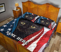 Ohaprints-Quilt-Bed-Set-Pillowcase-Black-Cat-Kitten-Patriot-July-4Th-American-Us-Flag-Custom-Personalized-Name-Blanket-Bedspread-Bedding-2104-Queen (80'' x 90'')