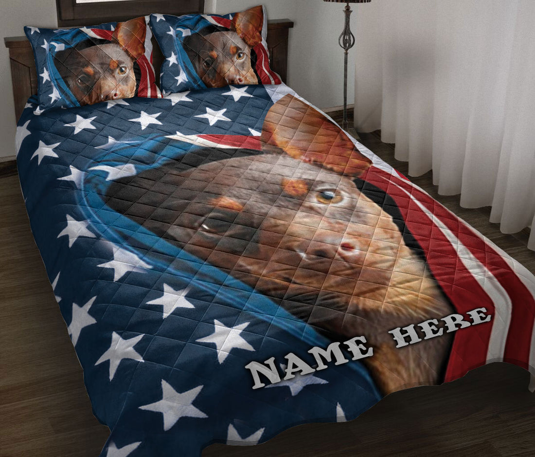 Ohaprints-Quilt-Bed-Set-Pillowcase-Miniature-Pinscher-Patriot-July-4Th-American-Us-Flag-Custom-Personalized-Name-Blanket-Bedspread-Bedding-2699-Throw (55'' x 60'')