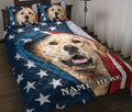 Ohaprints-Quilt-Bed-Set-Pillowcase-Golden-Retriever-Patriot-July-4Th-American-Us-Flag-Custom-Personalized-Name-Blanket-Bedspread-Bedding-939-Throw (55'' x 60'')