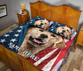 Ohaprints-Quilt-Bed-Set-Pillowcase-Golden-Retriever-Patriot-July-4Th-American-Us-Flag-Custom-Personalized-Name-Blanket-Bedspread-Bedding-939-Queen (80'' x 90'')