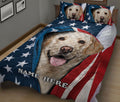 Ohaprints-Quilt-Bed-Set-Pillowcase-Labrador-Retriever-Patriot-July-4Th-American-Us-Flag-Custom-Personalized-Name-Blanket-Bedspread-Bedding-1520-King (90'' x 100'')