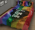 Ohaprints-Quilt-Bed-Set-Pillowcase-Lgbt-Heart-Love-Is-Love-Love-Wins-Pride-Gift-Custom-Personalized-Name-Blanket-Bedspread-Bedding-123-King (90'' x 100'')