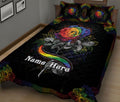 Ohaprints-Quilt-Bed-Set-Pillowcase-Lgbt-Rose-Mandala-Love-Is-Love-Love-Wins-Pride-Gift-Custom-Personalized-Name-Blanket-Bedspread-Bedding-1851-King (90'' x 100'')