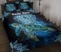 Ohaprints-Quilt-Bed-Set-Pillowcase-Sea-Turtles-Turtle-Animal-Blue-Floral-Pattern-Gift-Custom-Personalized-Name-Blanket-Bedspread-Bedding-2400-Throw (55'' x 60'')