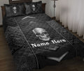 Ohaprints-Quilt-Bed-Set-Pillowcase-Skull-Silver-Pattern-Skull-Lover-Unique-Gift-Custom-Personalized-Name-Blanket-Bedspread-Bedding-2394-Throw (55'' x 60'')