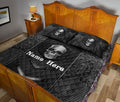 Ohaprints-Quilt-Bed-Set-Pillowcase-Skull-Silver-Pattern-Skull-Lover-Unique-Gift-Custom-Personalized-Name-Blanket-Bedspread-Bedding-2394-Queen (80'' x 90'')