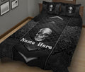 Ohaprints-Quilt-Bed-Set-Pillowcase-Skull-Silver-Pattern-Skull-Lover-Unique-Gift-Custom-Personalized-Name-Blanket-Bedspread-Bedding-2394-King (90'' x 100'')