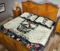 Ohaprints-Quilt-Bed-Set-Pillowcase-Skull-Floral-Pattern-Skull-Lover-Unique-Gift-Custom-Personalized-Name-Blanket-Bedspread-Bedding-1796-Queen (80'' x 90'')