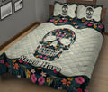 Ohaprints-Quilt-Bed-Set-Pillowcase-Skull-Floral-Pattern-Skull-Lover-Unique-Gift-Custom-Personalized-Name-Blanket-Bedspread-Bedding-1796-King (90'' x 100'')