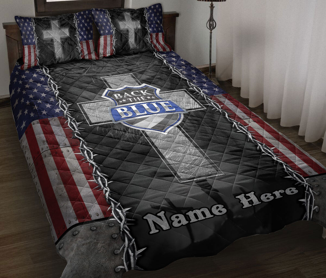 Ohaprints-Quilt-Bed-Set-Pillowcase-Jesus-God-Cross-Police-Christian-Custom-Personalized-Name-Blanket-Bedspread-Bedding-107-Throw (55'' x 60'')