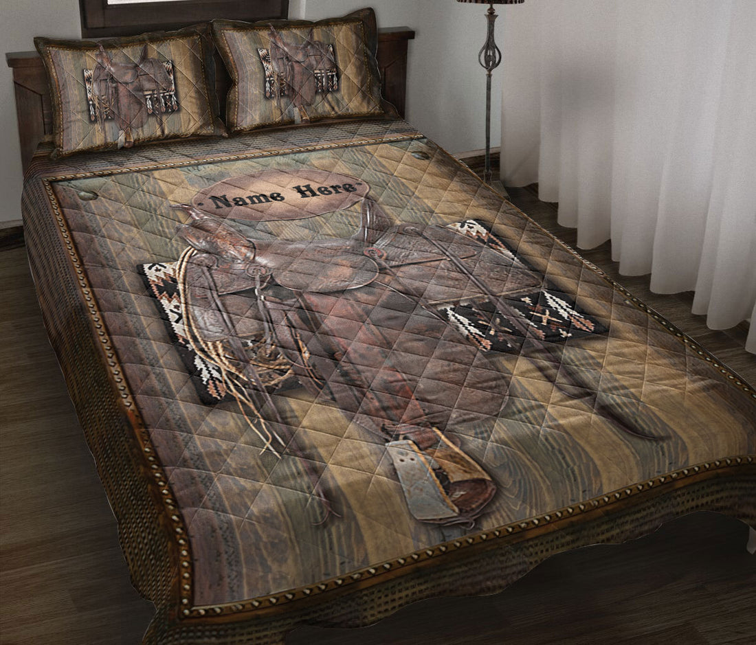 Ohaprints-Quilt-Bed-Set-Pillowcase-Horse-Lover-Saddle-Gift-For-Western-Cowgirl-Cowboy-Custom-Personalized-Name-Blanket-Bedspread-Bedding-72-Throw (55'' x 60'')