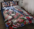 Ohaprints-Quilt-Bed-Set-Pillowcase-German-Shepherd-Dog-Proud-Nation-Patriotic-American-Us-Flag-4-Of-July-Floral-Blanket-Bedspread-Bedding-1925-Throw (55'' x 60'')