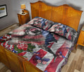 Ohaprints-Quilt-Bed-Set-Pillowcase-German-Shepherd-Dog-Proud-Nation-Patriotic-American-Us-Flag-4-Of-July-Floral-Blanket-Bedspread-Bedding-1925-Queen (80'' x 90'')