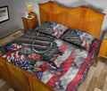 Ohaprints-Quilt-Bed-Set-Pillowcase-Fishing-Fisherman-Proud-Nation-Patriotic-American-Us-Flag-4-Of-July-Floral-Blanket-Bedspread-Bedding-2516-Queen (80'' x 90'')