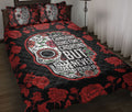 Ohaprints-Quilt-Bed-Set-Pillowcase-Always-Chingona-Latina-Women-Sugar-Skull-Red-Rose-Floral-Pattern-Blanket-Bedspread-Bedding-1338-Throw (55'' x 60'')