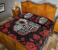 Ohaprints-Quilt-Bed-Set-Pillowcase-Always-Chingona-Latina-Women-Sugar-Skull-Red-Rose-Floral-Pattern-Blanket-Bedspread-Bedding-1338-Queen (80'' x 90'')