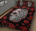 Ohaprints-Quilt-Bed-Set-Pillowcase-Always-Chingona-Latina-Women-Sugar-Skull-Red-Rose-Floral-Pattern-Blanket-Bedspread-Bedding-1338-King (90'' x 100'')