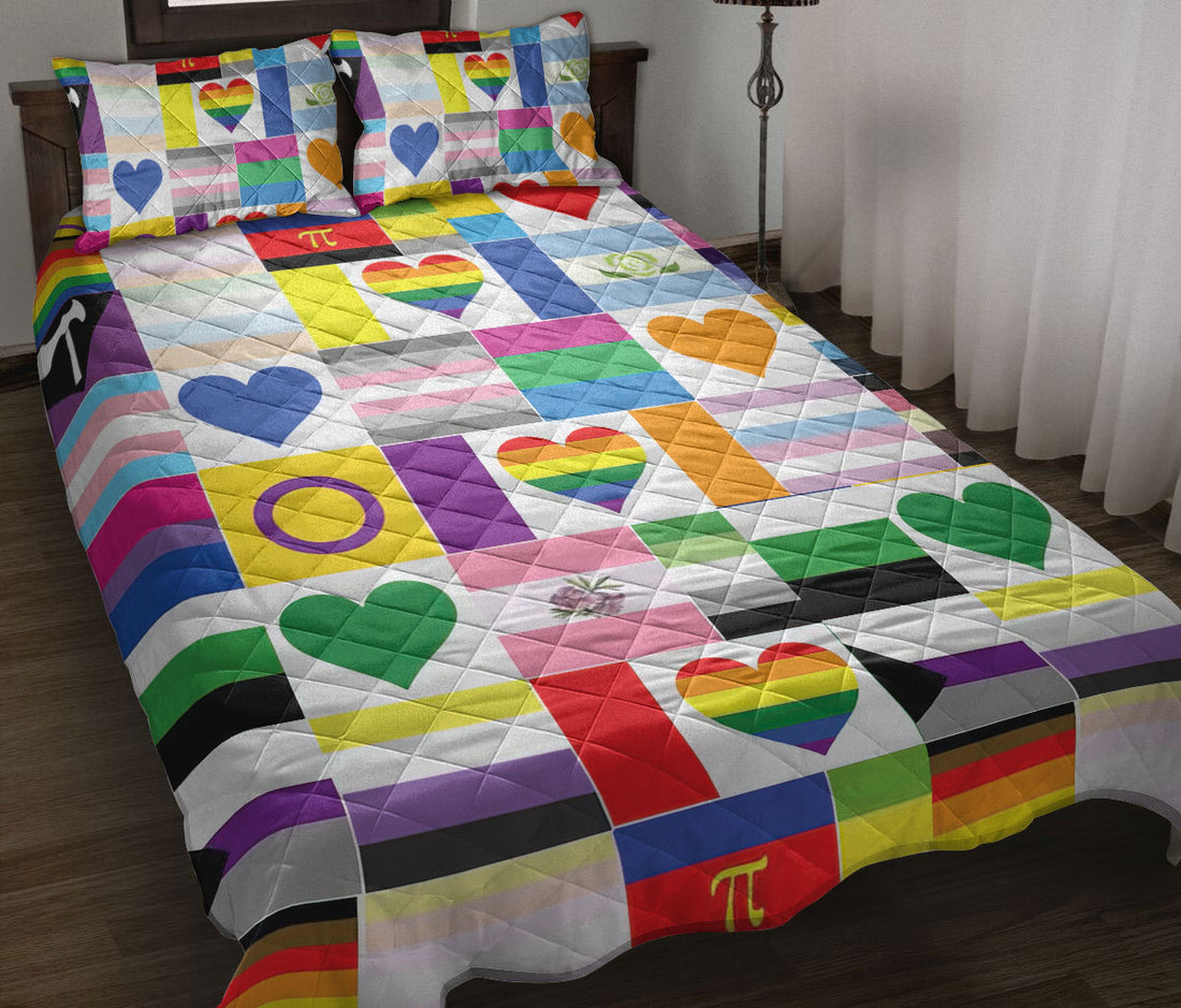 Ohaprints-Quilt-Bed-Set-Pillowcase-Lgbt-Lgbtq-Gay-Lesbian-Support-Love-Is-Love-Love-Wins-Rainbow-Flag-Heart-Blanket-Bedspread-Bedding-1926-Throw (55'' x 60'')