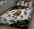 Ohaprints-Quilt-Bed-Set-Pillowcase-Dinosaur-Type-Black-&-White-Gift-For-Dinosaur-Lover-Custom-Personalized-Name-Blanket-Bedspread-Bedding-1307-King (90'' x 100'')