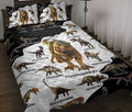 Ohaprints-Quilt-Bed-Set-Pillowcase-Dinosaur-Type-Black-&-White-Pattern-Gift-For-Dinosaur-Lover-Blanket-Bedspread-Bedding-1340-Throw (55'' x 60'')