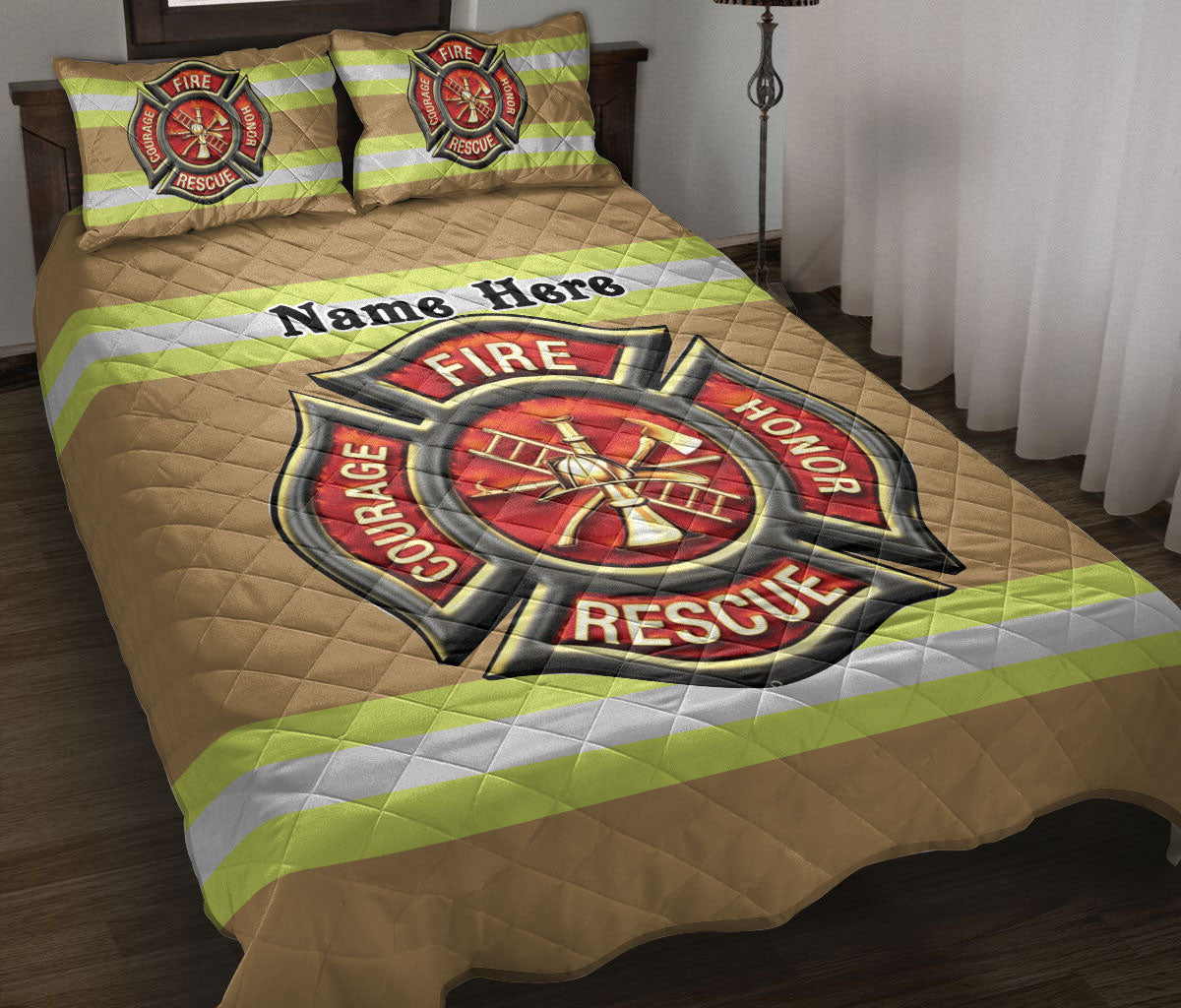 Ohaprints-Quilt-Bed-Set-Pillowcase-Proud-Firefighter-Uniform-Back-The-Red-Thin-Red-Line-Custom-Personalized-Name-Blanket-Bedspread-Bedding-1928-Throw (55'' x 60'')