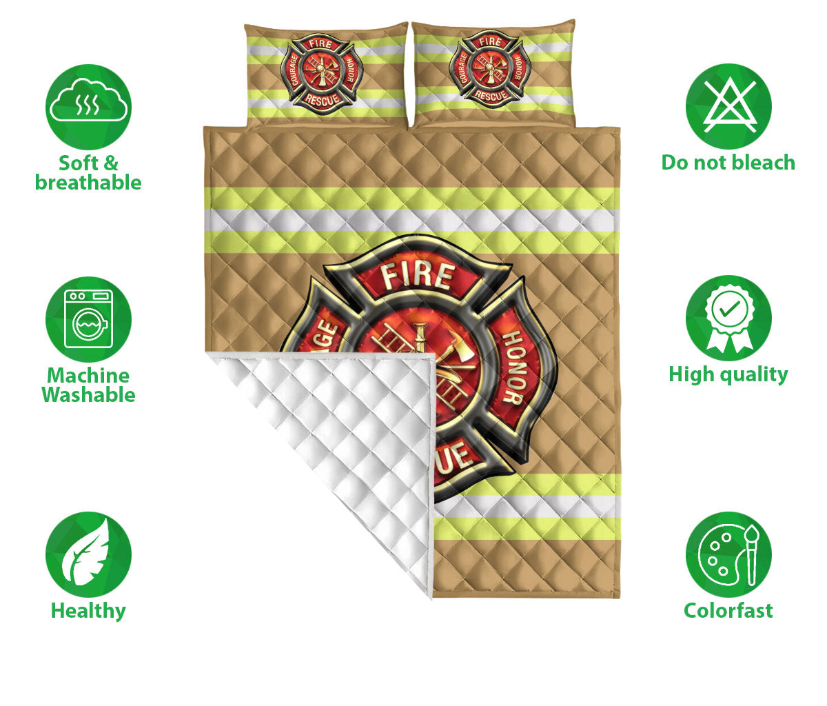 Ohaprints-Quilt-Bed-Set-Pillowcase-Proud-Firefighter-Uniform-Back-The-Red-Thin-Red-Line-Gift-For-Fireman-Blanket-Bedspread-Bedding-3030-Double (70'' x 80'')