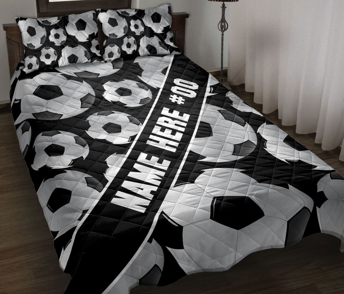 Ohaprints-Quilt-Bed-Set-Pillowcase-Soccer-Ball-Pattern-Gift-Sport-Lover-Custom-Personalized-Name-Number-Blanket-Bedspread-Bedding-3364-Throw (55'' x 60'')