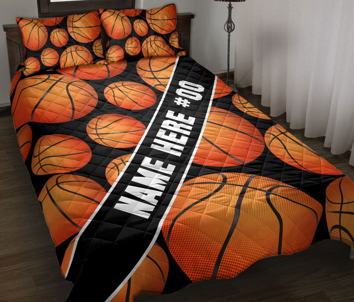 Ohaprints-Quilt-Bed-Set-Pillowcase-Basketball-Ball-Pattern-Sport-Lover-Custom-Personalized-Name-Number-Blanket-Bedspread-Bedding-3390-Throw (55'' x 60'')