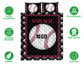 Ohaprints-Quilt-Bed-Set-Pillowcase-Baseball-Ball-Pattern-Unique-For-Sport-Lover-Custom-Personalized-Name-Number-Blanket-Bedspread-Bedding-3175-Double (70'' x 80'')