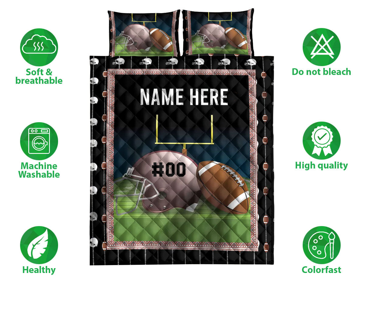 Ohaprints-Quilt-Bed-Set-Pillowcase-Football-Ball-Pattern-Unique-For-Sport-Lover-Custom-Personalized-Name-Number-Blanket-Bedspread-Bedding-3125-Double (70'' x 80'')