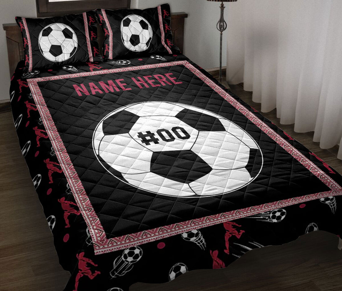 Ohaprints-Quilt-Bed-Set-Pillowcase-Soccer-Ball-Pattern-Gifts-For-Sport-Custom-Personalized-Name-Number-Blanket-Bedspread-Bedding-3366-Throw (55'' x 60'')