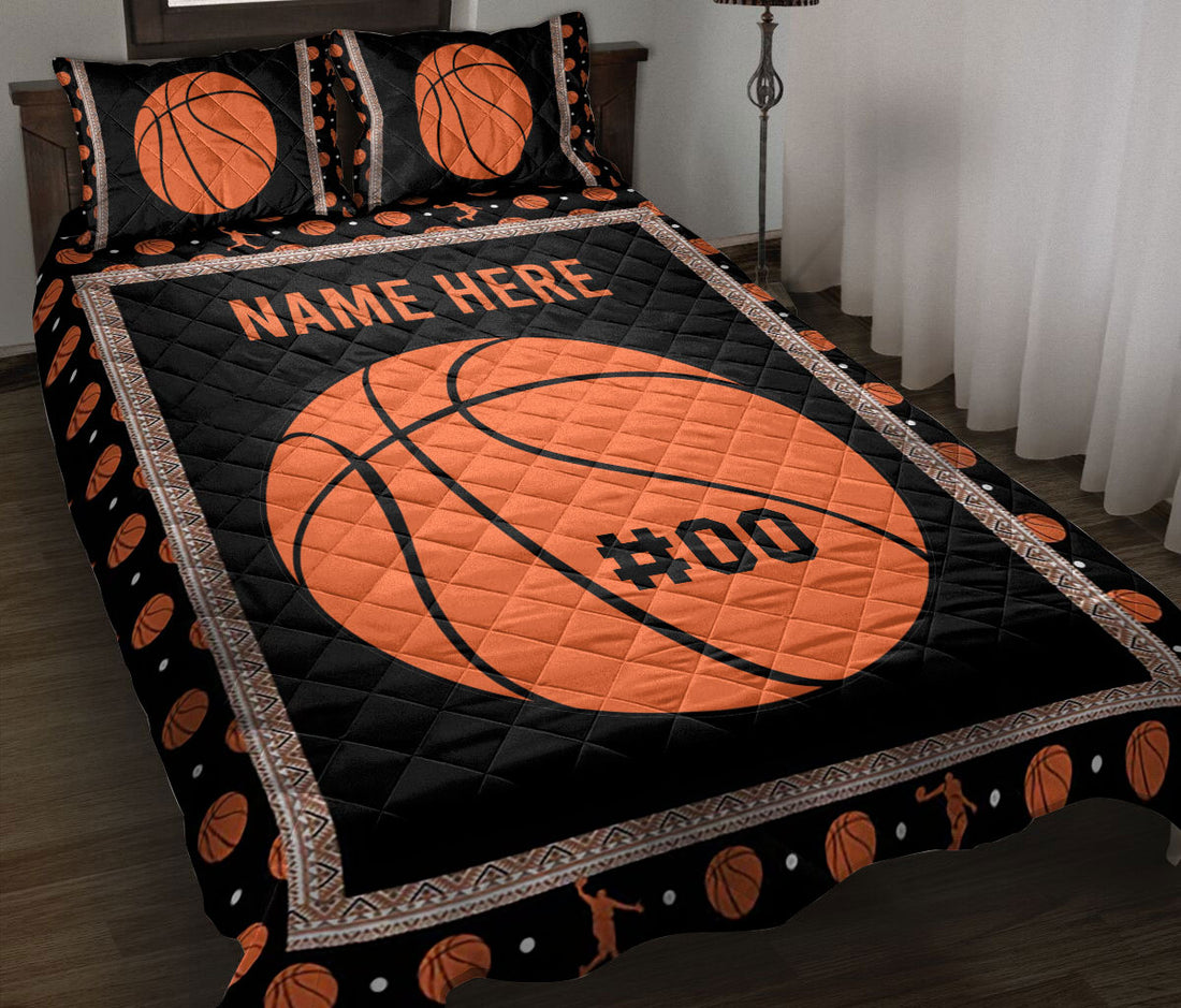 Ohaprints-Quilt-Bed-Set-Pillowcase-Basketball-Orange-Ball-Sport-Lover-Custom-Personalized-Name-Number-Blanket-Bedspread-Bedding-3392-Throw (55'' x 60'')