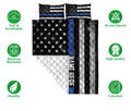 Ohaprints-Quilt-Bed-Set-Pillowcase-Police-Thin-Blue-Line-American-Flag-Back-The-Blue-Custom-Personalized-Name-Blanket-Bedspread-Bedding-708-Double (70'' x 80'')