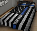 Ohaprints-Quilt-Bed-Set-Pillowcase-Police-Thin-Blue-Line-American-Flag-Back-The-Blue-Custom-Personalized-Name-Blanket-Bedspread-Bedding-708-King (90'' x 100'')