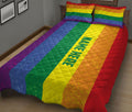 Ohaprints-Quilt-Bed-Set-Pillowcase-Lgbt-Rainbow-Flag-Lgbtq-Pride-Love-Is-Love-Wins-Custom-Personalized-Name-Blanket-Bedspread-Bedding-1356-King (90'' x 100'')