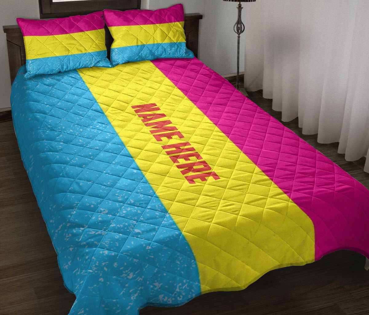 Ohaprints-Quilt-Bed-Set-Pillowcase-Pansexual-Flag-Lgbt-Lgbtq-Pride-Love-Is-Love-Wins-Custom-Personalized-Name-Blanket-Bedspread-Bedding-2461-Throw (55'' x 60'')