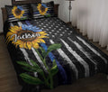 Ohaprints-Quilt-Bed-Set-Pillowcase-Police-Sunflower-American-Flag-Pattern-Custom-Personalized-Name-Blanket-Bedspread-Bedding-1938-Throw (55'' x 60'')