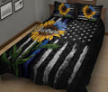 Ohaprints-Quilt-Bed-Set-Pillowcase-Police-Sunflower-American-Flag-Pattern-Custom-Personalized-Name-Blanket-Bedspread-Bedding-1938-King (90'' x 100'')