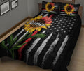 Ohaprints-Quilt-Bed-Set-Pillowcase-Firefighter-Sunflower-American-Flag-Custom-Personalized-Name-Blanket-Bedspread-Bedding-2529-King (90'' x 100'')