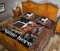 Ohaprints-Quilt-Bed-Set-Pillowcase-Truck-Brown-Pattern-Gift-For-Truck-Driver-Trucker-Custom-Personalized-Name-Blanket-Bedspread-Bedding-2359-Queen (80'' x 90'')