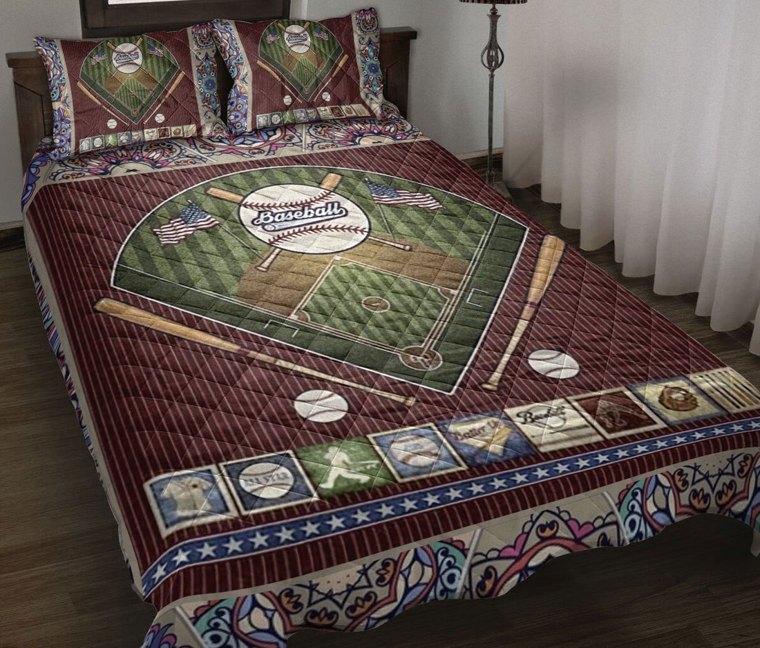 Ohaprints-Quilt-Bed-Set-Pillowcase-Baseball-Ball-Field-Touchdown-Unique-Gift-For-Baseball-Player-Sports-Lover-Blanket-Bedspread-Bedding-846-Throw (55'' x 60'')